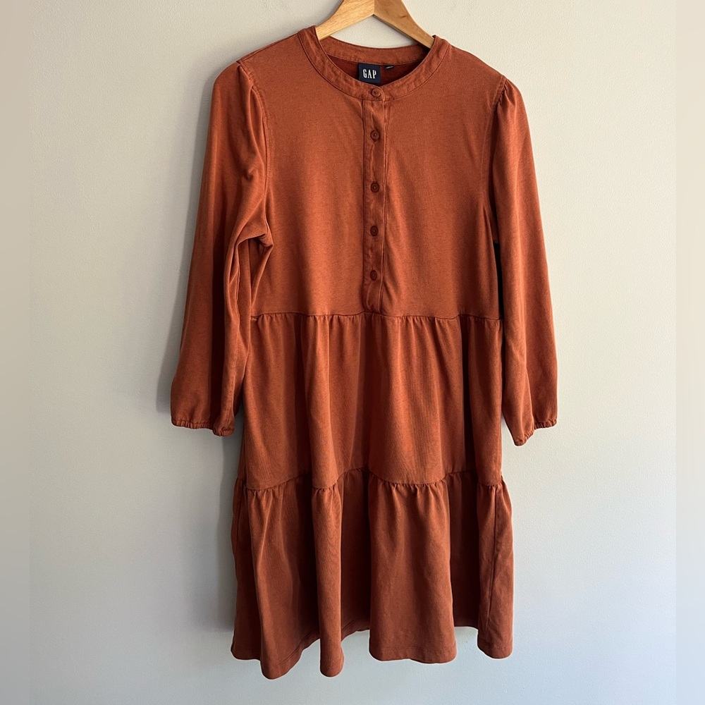 GAP Women's Terracotta 3/4 Sleeve Dress size L Tall